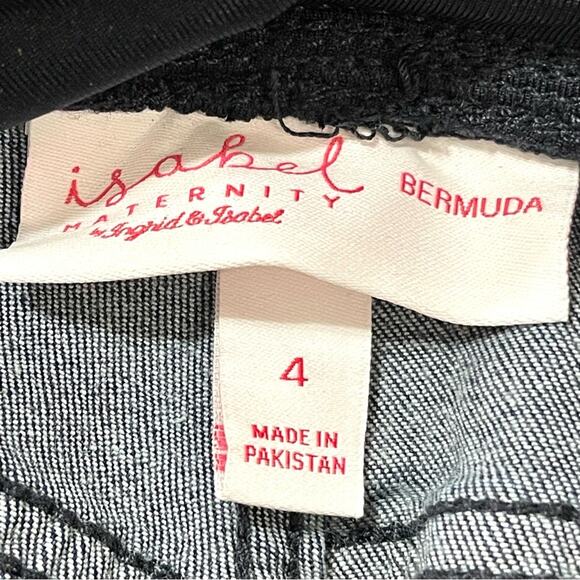 Isabel Maternity Power Stretch Denim Bermuda Shorts Crossover Panel in Back - 4 - Picture 10 of 12